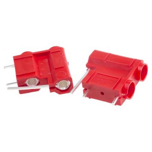 RS PRO Testovací zásuvka, 4 mm, 50V, 10A, Červená, Vnitřní zásuvný modul, materiál kontaktu: Mosaz, délka: 29.7 mm,