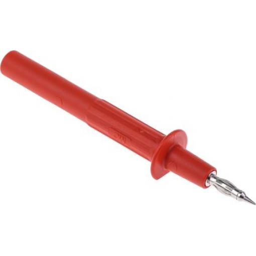Zkušební sonda, 1 kV, Červená S pružinou, 4 mm Staubli 4 mm 32A