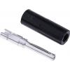 RS PRO Banánek, 4 mm, 50V, 10A, Černá, Vnější Pájecí, materiál kontaktu: Nerezová ocel, pokovení kontaktu: Nikl Banánek