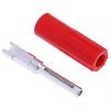 RS PRO Banánek, 4 mm, 50V, 10A, Červená, Vnější Pájecí, materiál kontaktu: Nerezová ocel, pokovení kontaktu: Stříbrná