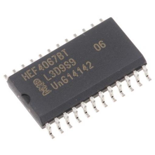Multiplexer/demultiplexer HEF4067BT,652 jednoduchý 16:1 5 V, 9 V, 12 V 24pinový SOIC 1