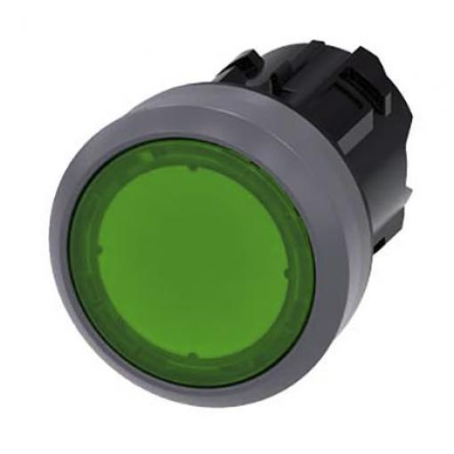 Siemens Hlava tlačítka, řada: SIRIUS ACT 3SU10 Zelená Okamžité, průměr výřezu: 22 mm IP69K, IP67, IP66