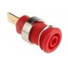 Staubli Zásuvka na banánky, 4 mm, 1000V, 32A, Červená, Vnitřní Jazýček, materiál kontaktu: Mosaz, délka: 33 mm, pokovení