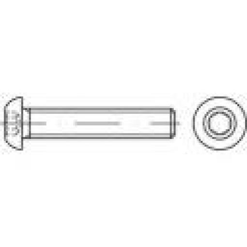 TOOLCRAFT 148155 čočkový šroub M5 14 mm vnitřní šestihran ocel galvanizováno zinkem 500 ks