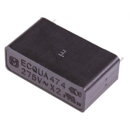 Vrstvové kondenzátory, řada: ECQUA X2 470 nF ±20 % 275 V ac, Průchozí otvor 0.8 mm Panasonic AEC-Q200