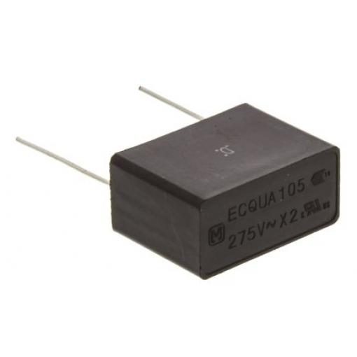 Vrstvové kondenzátory, řada: ECQUA X2 1 μF ±20 % 275 V ac, Průchozí otvor 0.8 mm Panasonic AEC-Q200