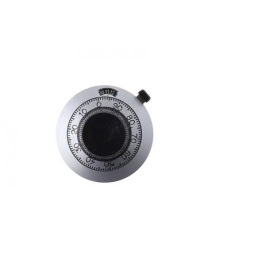 Knoflík potenciometru Chromová 46 mm Průměr knoflíku, barva ukazatele: Černá barva ukazatele 6 mm hřídel Vishay 21B11B10
