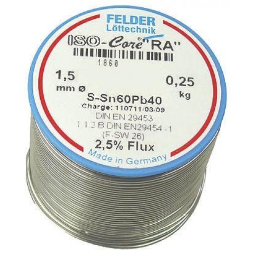 Olověná pájka Vodič, průměr drátu: 1.5 mm bod tání 183 °C 40 % olova 60 % cínu 250 g Felder Lottechnik
