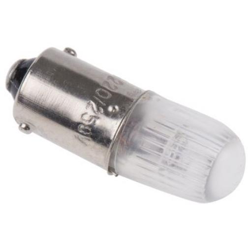 RS PRO Kontrolka barva světla Oranžová, objímka žárovky: BA9, průměr: 10 mm, 220/250 V dc