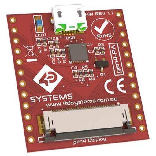 Deska adaptéru, řada: gen4 pro Moduly displeje gen4 4D Systems USB Programování gen4
