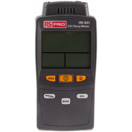 RS PRO Detektor plynu, číslo modelu: IM-801 Ruční, Oxid uhelnatý, typ displeje: Podsvícení LCD