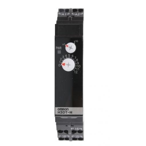 Omron Časovací relé, řada: H3DT Lišta DIN SPDT 2kontaktové 240 V dc 24 V, 48 V ac 1 funkce Šroub 1 to 120 s