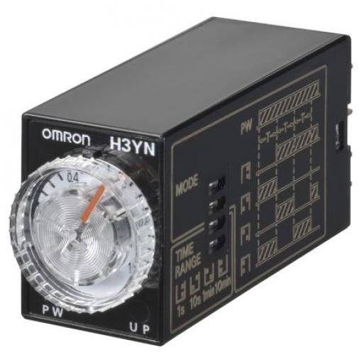Omron Časovací relé, řada: H3YN Panel DPDT 4kontaktové 125 V dc 100/120 V ac Multifunkční funkce Nástrčný 0.1 s to 10