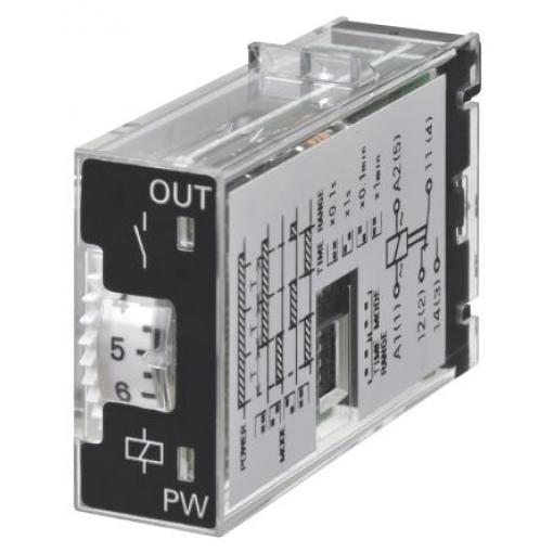 Omron Časovací relé, řada: H3RN Panel SPDT 2kontaktové 12 to 24 V dc 24 V ac Multifunkční funkce zásuvné 0.1 s to 10 min