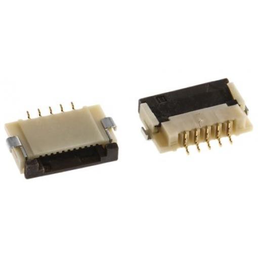 Hirose Konektor FPC, řada: FH12, počet kontaktů: 5, počet řad: 1, rozteč: 1 mm Vnitřní, orientace těla: Pravý úhel,