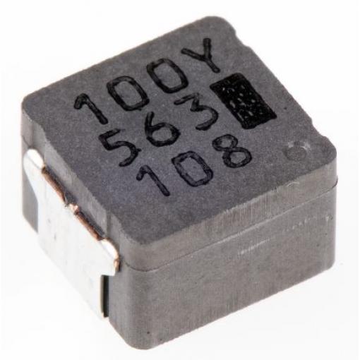 Induktor pro povrchovou montáž, řada: ETQP4M 10 μH Ano materiál jádra Kov, 0645 SRF:100 kHz ±20 % Vinutý 8.3 A Idc