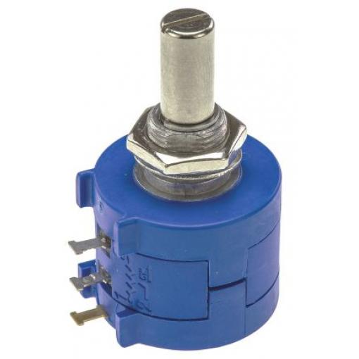 Potenciometr, průměr hřídele: 6.35 mm ±1,0 %otáčkový, řada: 3590 500 Ω 5 % 2 W 3590S-2-501L Rotační, Montáž do panelu 1