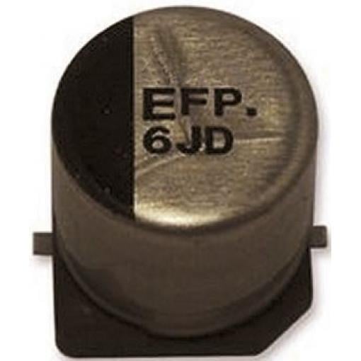 Kondenzátor, řada: FP SMD 330 μF 20 % Pájecí 80mΩ 10 V dc, Povrchová montáž 500 AEC-Q200 Panasonic