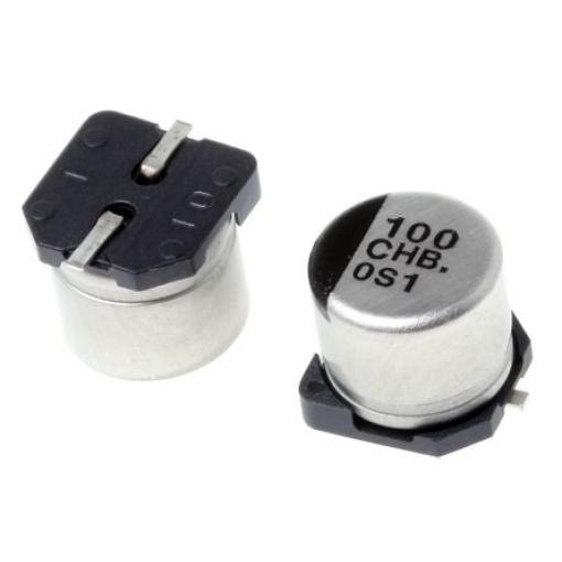 Kondenzátor, řada: HB SMD 100 μF 20 % Pájecí 16 V dc, Povrchová montáž 1000 AEC-Q200 Panasonic