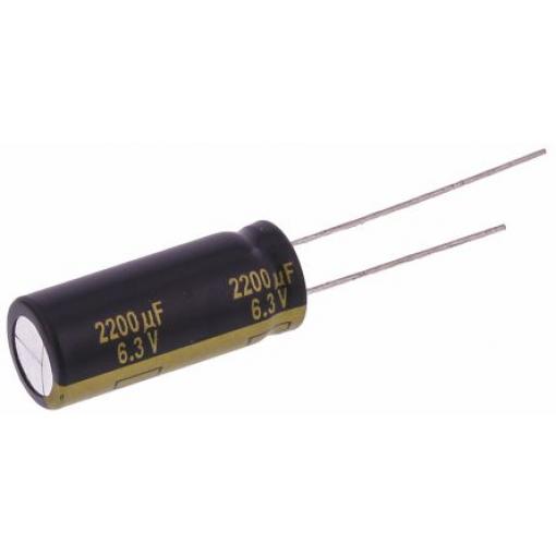 Kondenzátor, řada: FK Radial 2200 μF ±20 % 6.3 V dc Radiální vedení, Radiální, Průchozí otvor AEC-Q200 Panasonic