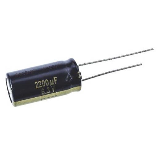 Kondenzátor, řada: FK Radial 2200 μF ±20 % 6.3 V dc Radiální vedení, Radiální, Průchozí otvor AEC-Q200 Panasonic