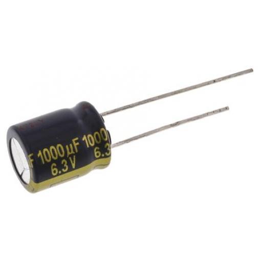 Kondenzátor, řada: FK Radial 1000 μF ±20 % 6.3 V dc Radiální vedení, Radiální, Průchozí otvor AEC-Q200 Panasonic