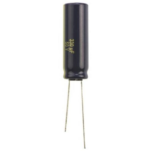 Kondenzátor, řada: FC Radial 330 μF ±20 % 60mΩ 50 V dc Radiální vedení, Radiální, Průchozí otvor AEC-Q200 Panasonic
