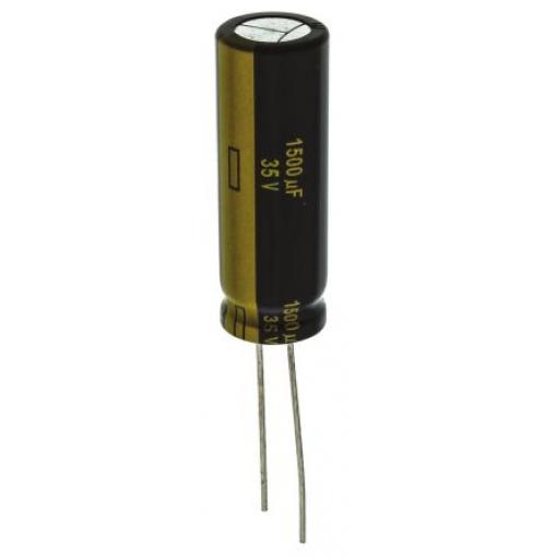 Kondenzátor, řada: FC Radial 1500 μF ±20 % 22mΩ 35 V dc Radiální vedení, Průchozí otvor AEC-Q200 Panasonic