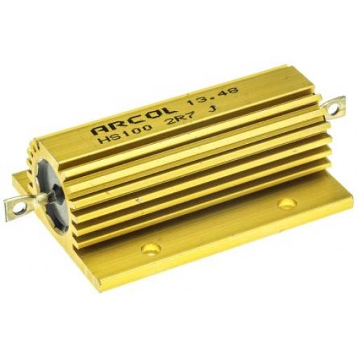 Rezistor pro montáž na rám, řada: HS100 2.7 Ω ±5 % HS100 2R7 J 100 W, Hliník, Axiální Vinutý Arcol
