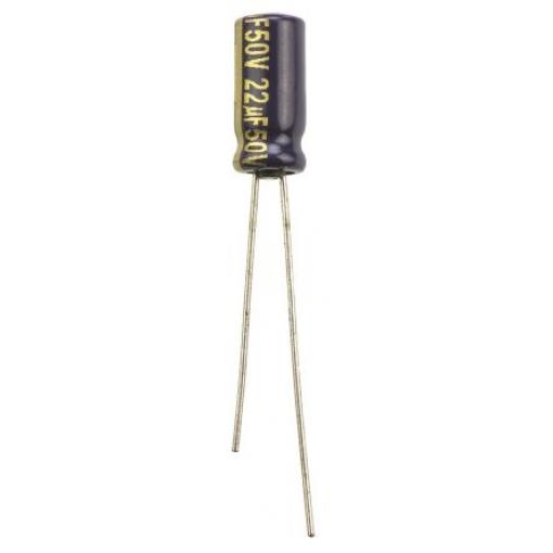 Kondenzátor, řada: FC Radial 22 μF ±20 % 1.3Ω 50 V dc Radiální vedení, Průchozí otvor AEC-Q200 Panasonic