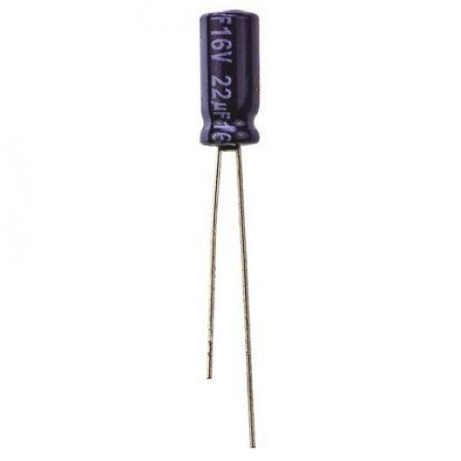 Kondenzátor, řada: MA 22 μF ±20 % 16 V dc Radiální vedení ECA1CM220, Radiální, Průchozí otvor AEC-Q200 Panasonic