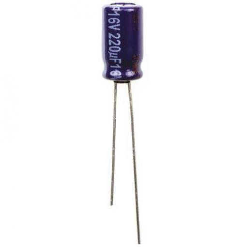Kondenzátor, řada: MA 220 μF ±20 % 16 V dc Radiální vedení ECA1CM221, Radiální, Průchozí otvor AEC-Q200 Panasonic