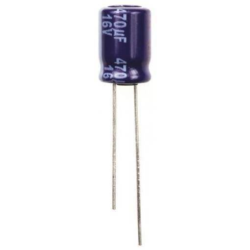 Kondenzátor, řada: MA 470 μF ±20 % 16 V dc Radiální vedení ECA1CM471, Radiální, Průchozí otvor AEC-Q200 Panasonic