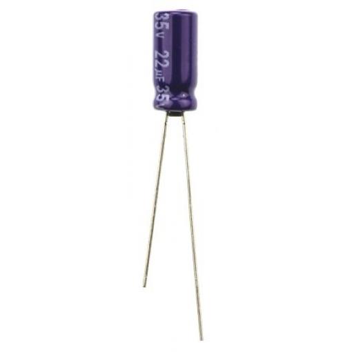 Kondenzátor, řada: MA 22 μF ±20 % 35 V dc Radiální vedení ECA1VM220, Radiální, Průchozí otvor AEC-Q200 Panasonic
