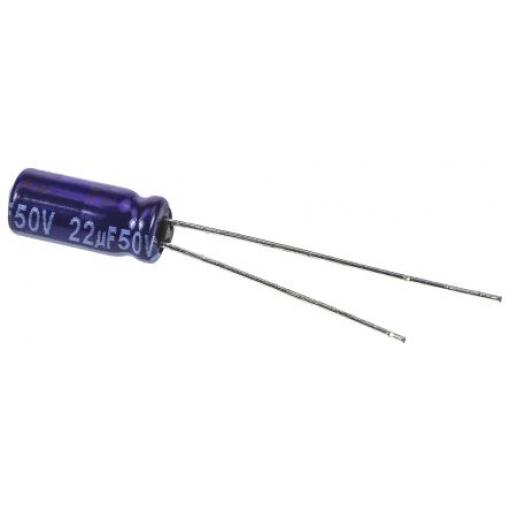Kondenzátor, řada: MA 22 μF ±20 % 50 V dc Radiální vedení ECA1HM220, Radiální, Průchozí otvor AEC-Q200 Panasonic