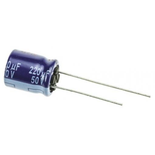 Hliníkový elektrolytický kondenzátor, řada: MA 220 μF ±20 % 50 V dc Radiální vedení, Průchozí otvor AEC-Q200 Panasonic