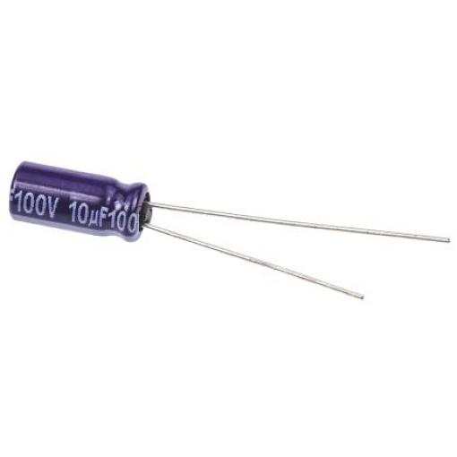 Kondenzátor, řada: MA 10 μF ±20 % 100 V dc Radiální vedení ECA2AM100, Radiální, Průchozí otvor AEC-Q200 Panasonic