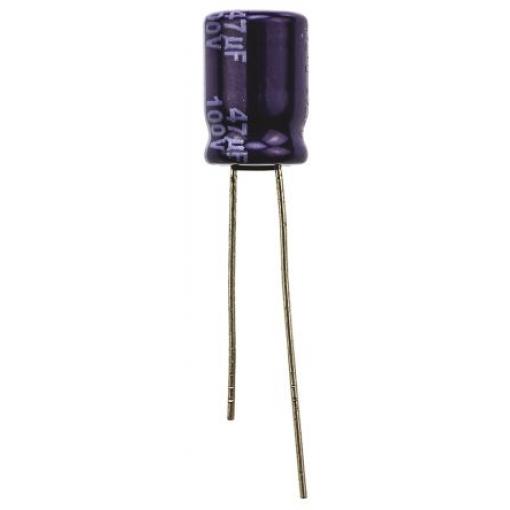 Kondenzátor, řada: MA 47 μF ±20 % 100 V dc Radiální vedení, Průchozí otvor AEC-Q200 Panasonic
