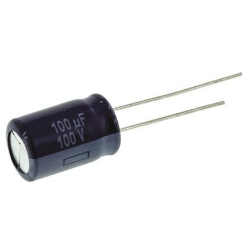Kondenzátor, řada: MA 100 μF ±20 % 100 V dc Radiální vedení, Radiální, Průchozí otvor AEC-Q200 Panasonic