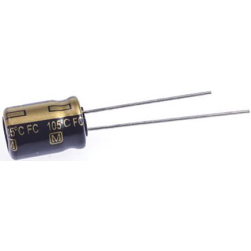Kondenzátor, řada: FC Radial 470 μF ±20 % 117mΩ 10 V dc Radiální vedení, Průchozí otvor AEC-Q200 Panasonic