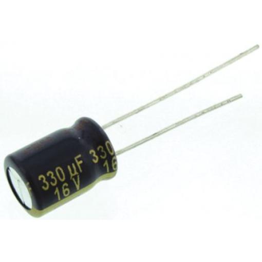 Kondenzátor, řada: FC Radial 330 μF ±20 % 117mΩ 16 V dc Radiální vedení, Radiální, Průchozí otvor AEC-Q200 Panasonic