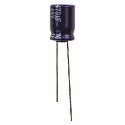 Kondenzátor, řada: FC Radial 120 μF ±20 % 162mΩ 50 V dc Radiální vedení, Radiální, Průchozí otvor AEC-Q200 Panasonic