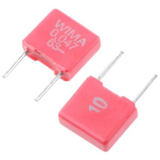 Vrstvové kondenzátory, řada: MKS2 47 nF ±10 % 63 V dc, Průchozí otvor 0.5 mm WIMA