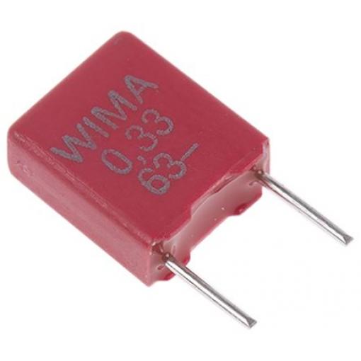 Vrstvové kondenzátory, řada: MKS2, Průchozí otvor 330 nF 40 V ac 63 V dc WIMA 0.5 mm