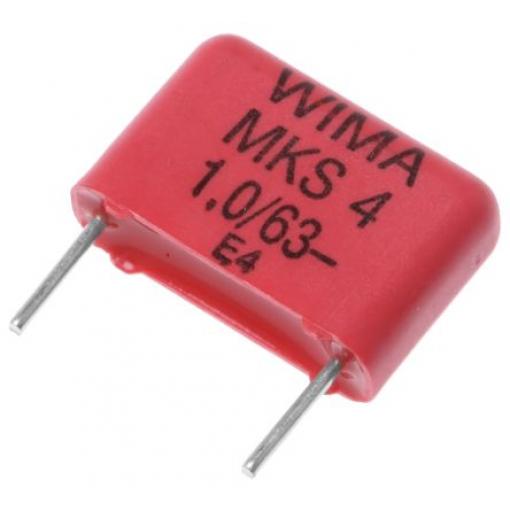 Vrstvové kondenzátory, řada: MKS4, Průchozí otvor 1 μF 40 V ac 63 V dc WIMA 0.6 mm