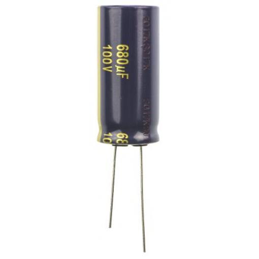 Kondenzátor, řada: FC 680 μF ±20 % 36mΩ 100 V dc Radiální vedení EEUFC2A681, Radiální, Průchozí otvor AEC-Q200 Panasonic