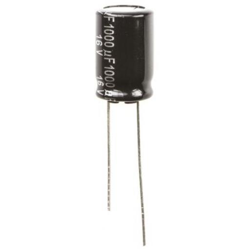 Hliníkový elektrolytický kondenzátor, řada: NHG 1000 μF ±20 % 16 V dc Radiální vedení, Průchozí otvor AEC-Q200 Panasonic