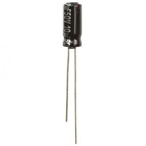 Kondenzátor, řada: NHG 10 μF ±20 % 50 V dc Radiální vedení ECA1HHG100, Radiální, Průchozí otvor AEC-Q200 Panasonic