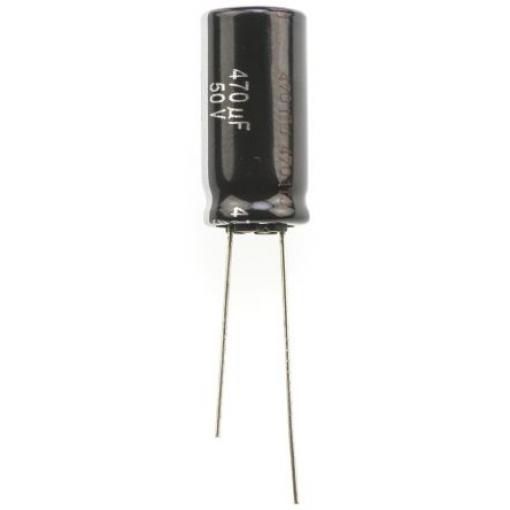Hliníkový elektrolytický kondenzátor, řada: NHG 470 μF ±20 % 50 V dc Radiální vedení, Radiální, Průchozí otvor AEC-Q200