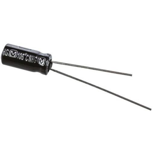 Kondenzátor, řada: NHG 4.7 μF ±20 % 100 V dc Radiální vedení ECA2AHG4R7, Radiální, Průchozí otvor AEC-Q200 Panasonic